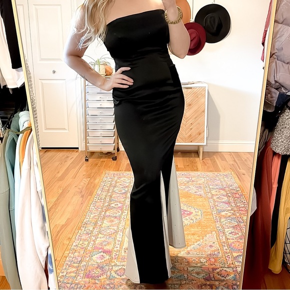 RAMPAGE | Vintage Black White Formal Strapless Gown Dress - Picture 1 of 9